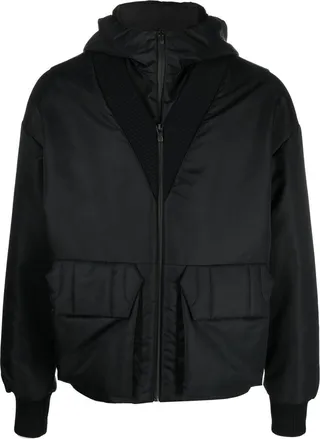 Layered Hooded Bomber Jacket