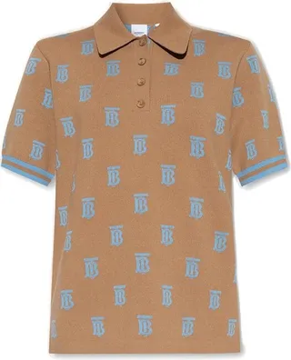 Burberry Monogram Short-Sleeved Knitted Polo Shirt