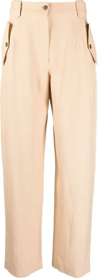 High-Waisted Straight-Leg Trousers