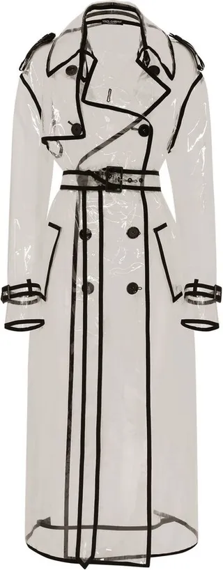 KIM DOLCE&GABBANA transparent-design long coat