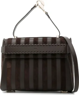 Brown Nacha Striped Leather Bag