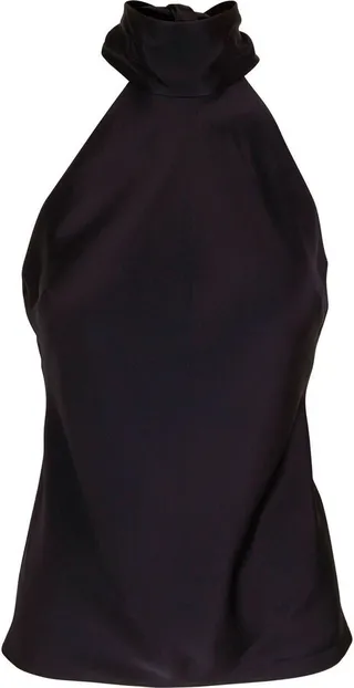 Draped Neck-Tie Halter Top