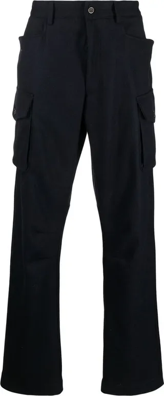 Straight-Leg Wool-Blend Cargo-Trousers