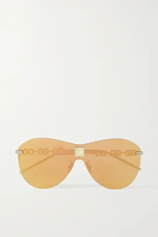 Givenchy - 4gem Aviator-style Gold-tone Sunglasses - One size
