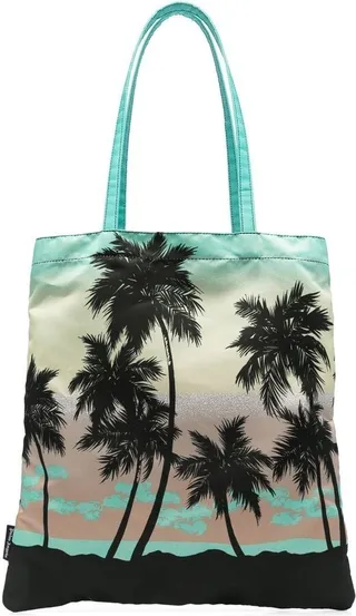 Green Sunset Print Tote Bag