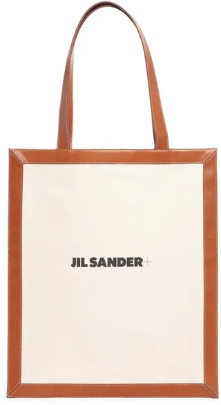 Flat Leather Shopper Tote
