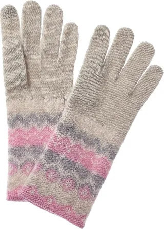 Hannah Rose Fairisle Cashmere Gloves