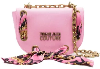 Scarf-Detail Rounded Shoulder Bag
