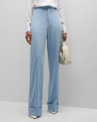 Wide-Leg Tailored Trousers