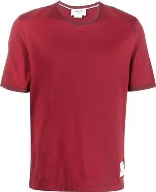 Red Logo Patch Cotton T-Shirt
