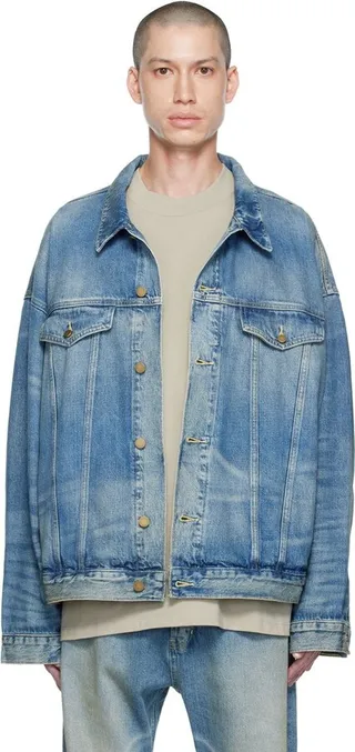 Essentials Blue Trucker Denim Jacket