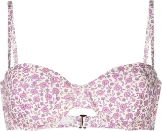 Floral-Print Bikini Top