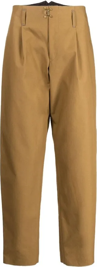 Hook-Fastening Cropped Trousers