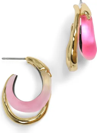 Lucite Molten Double Hoop Earrings
