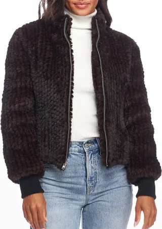 5th Ave Faux Fur Bomber Jacket