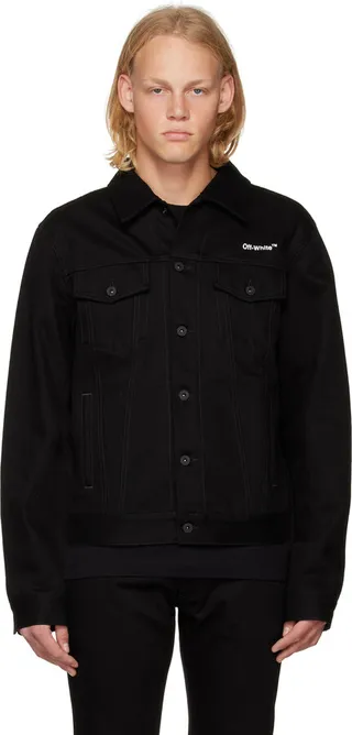 Off-White Black Diag Tab Denim Jacket