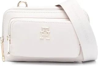 Iconic monogram-plaque bag
