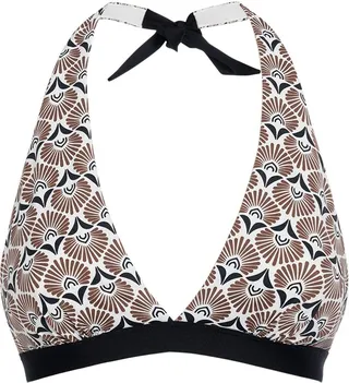 Printed jersey halter neck bikini top