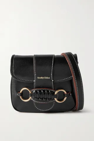 See By Chloé - Saddie Mini Leather Shoulder Bag - Black