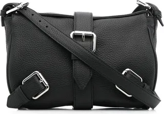 Foldover Buckle-Fastening Shoulder Bag
