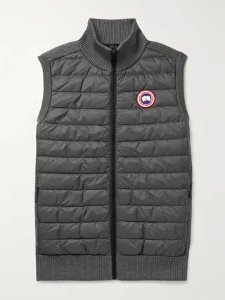 HyBridge Slim-Fit Merino Wool and Quilted Nylon Down Gilet