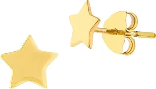14K Yellow Gold Star Stud Earrings