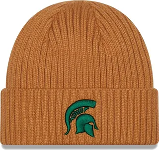 Men's New Era Light Brown Michigan State Spartans Core Classic Cuffed Knit Hat