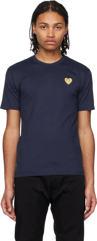 Comme des Garçons Play Navy Heart T-Shirt