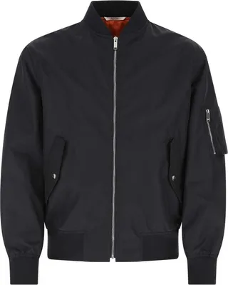 Valentino Logo Printed Zipped Bomber Jacket