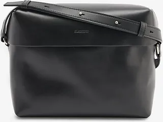 Black Lid Grained-leather Cross-body bag