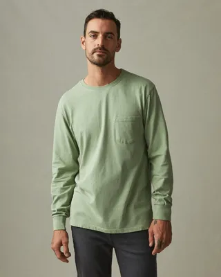 Heavyweight Pocket Tee Long Sleeve - Cool Green