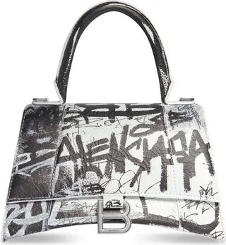 Graffiti-Print Leather Shoulder Bag