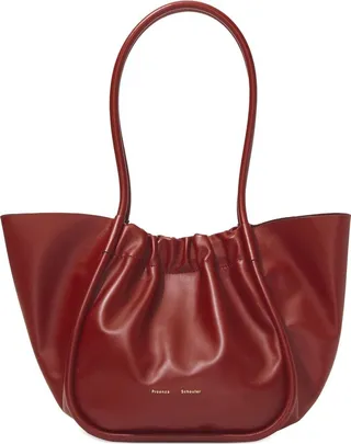 Large Ruched-Detail Tote Bag