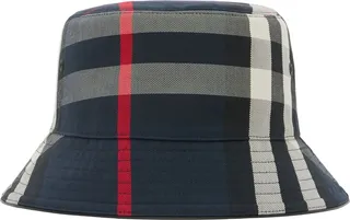 Giant Check Cotton Basket Weave Bucket Hat