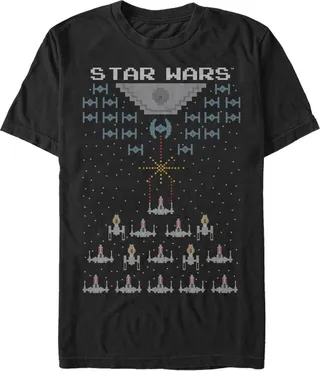 Men's Star Wars Pixel Battle of Yavin T-Shirt - Black - Medium