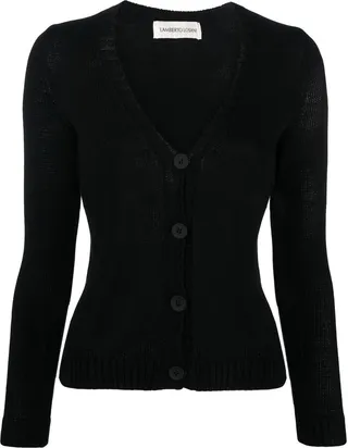 long-sleeve V-neck cardigan