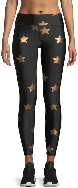 Star Foil Printed Tall Band Performance Leggings