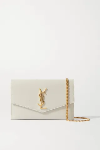 SAINT LAURENT - Uptown Textured-leather Shoulder Bag - Off-white