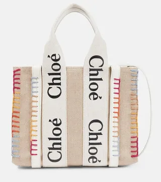 Woody Small embroidered canvas tote
