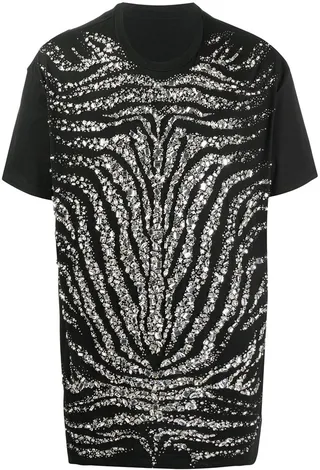 crystal-embellished zebra T-shirt
