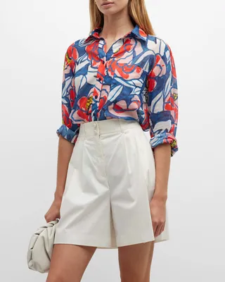 Andie Floral-Print Button-Down Shirt