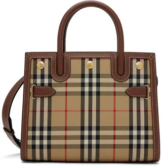 Burberry Beige Mini Vintage Check Title Bag