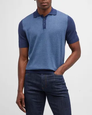 Men's Micro-Geometric Polo Shirt
