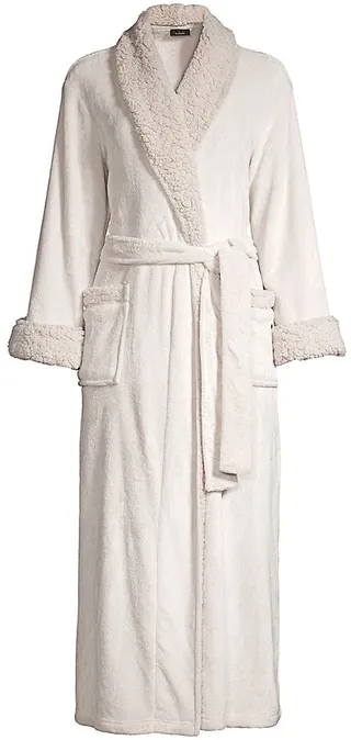 Faux-Shearling Sherpa Robe