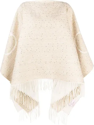 VALENTINO- Vlogo Signature Wool Poncho