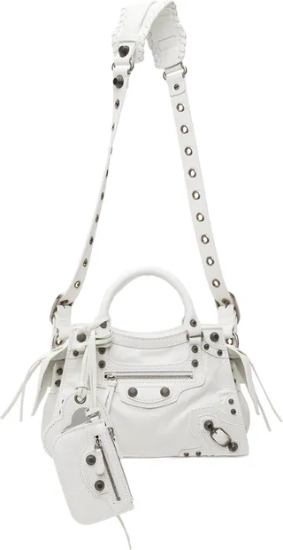 Balenciaga White XS Neo Cagole Bag