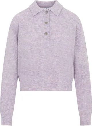 Acne Studios Ribbed Long-Sleeved Polo Shirt