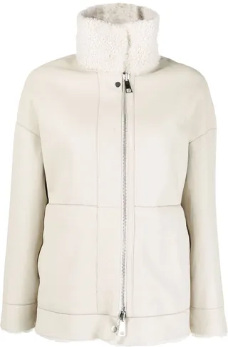 Reversible Zip-Up Shearling Jacket