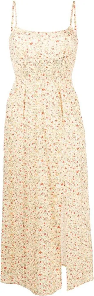Floral-Print Sleeveless Midi Dress