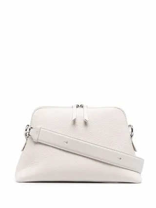 Signature-Stitch Leather Shoulder Bag
